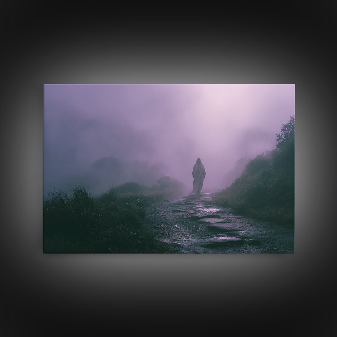 Solitary Journey – Framed Canvas Print – Christian Art Canvas – Christian Wall Art – Jesus Painting – Moody Christian Art
