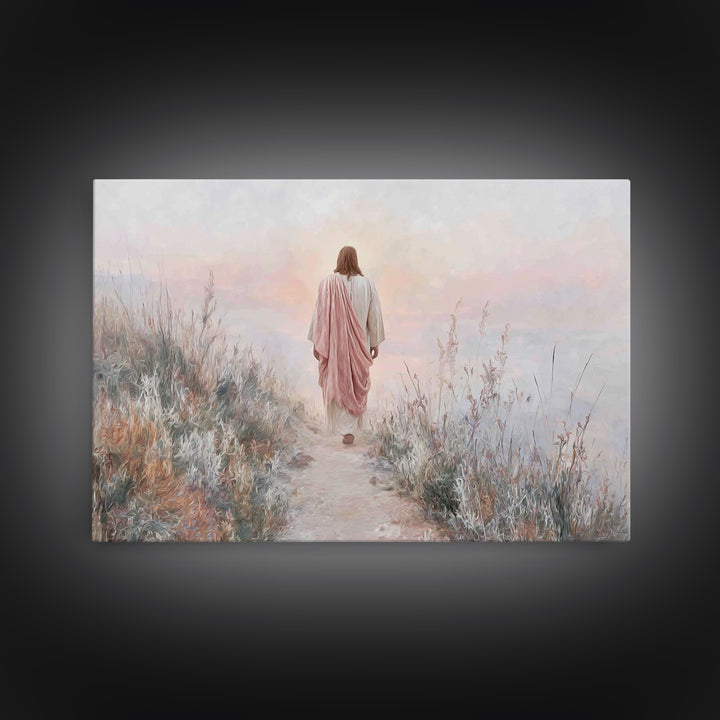 Dawn Journey – Framed Canvas Print – Jesus Painting – Christian Wall Art – Christian Art Canvas – Subtle Christian Art