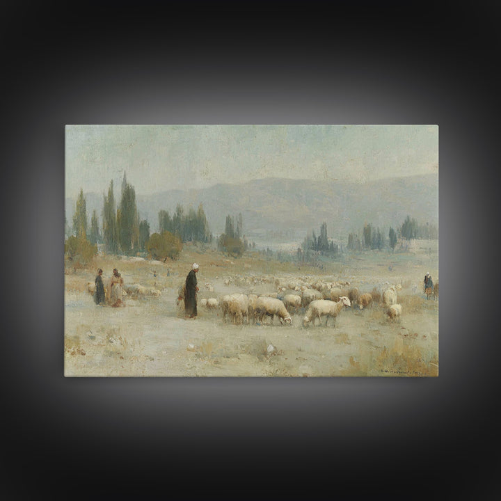 Desert Shepherds – Framed Canvas Print – Christian Art Canvas – Christian Christmas Art – Christian Wall Art – Christmas Art – Christian Gi
