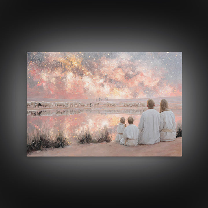 Heavenly Wonder – Framed Canvas Print – Christian Wall Art – Christmas Art – Christian Art Canvas – Christian Christmas Art – Christian Gif