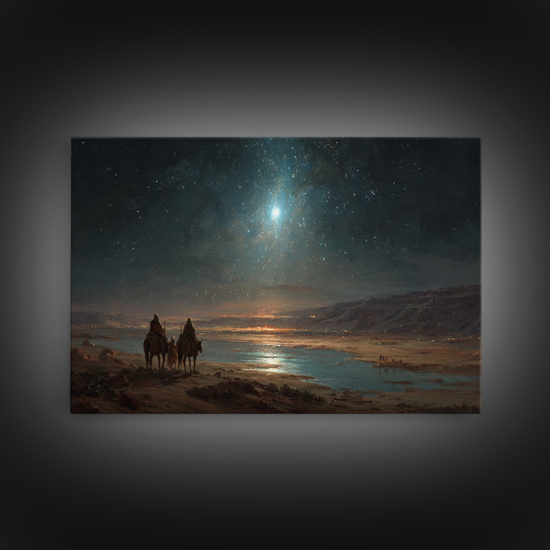 Distant Promise – Framed Canvas Print – Christian Christmas Art – Christian Art Canvas – Christian Wall Art – Christmas Art – Jesus Paintin