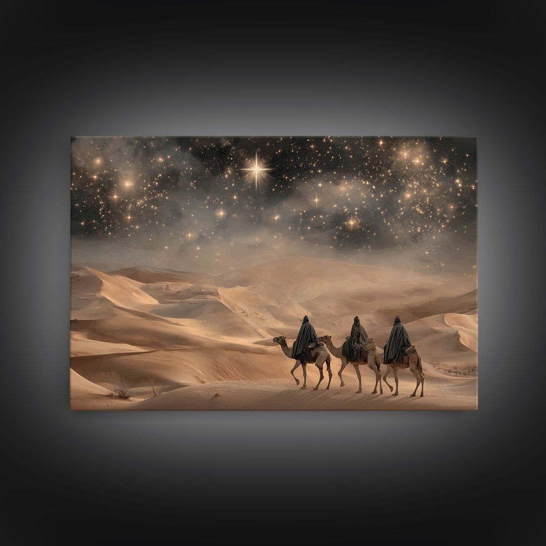 Desert Kings – Framed Canvas Print – Christian Wall Art – Christian Gift Ideas – Christian Art Canvas – Christmas Art – Christian Christmas