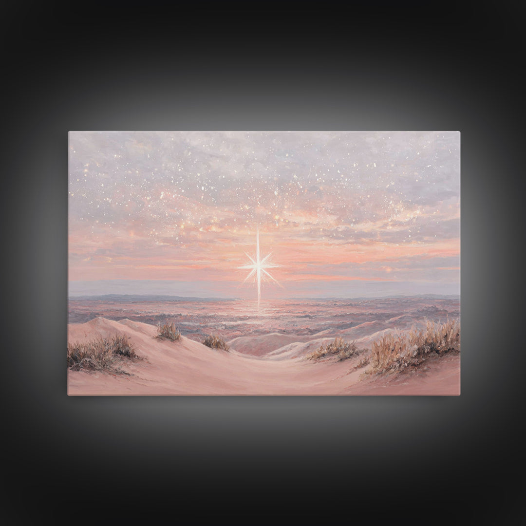 Star Of Dawn – Framed Canvas Print – Christmas Art – Christian Art Canvas – Christian Wall Art – Christian Christmas Art – Jesus Painting