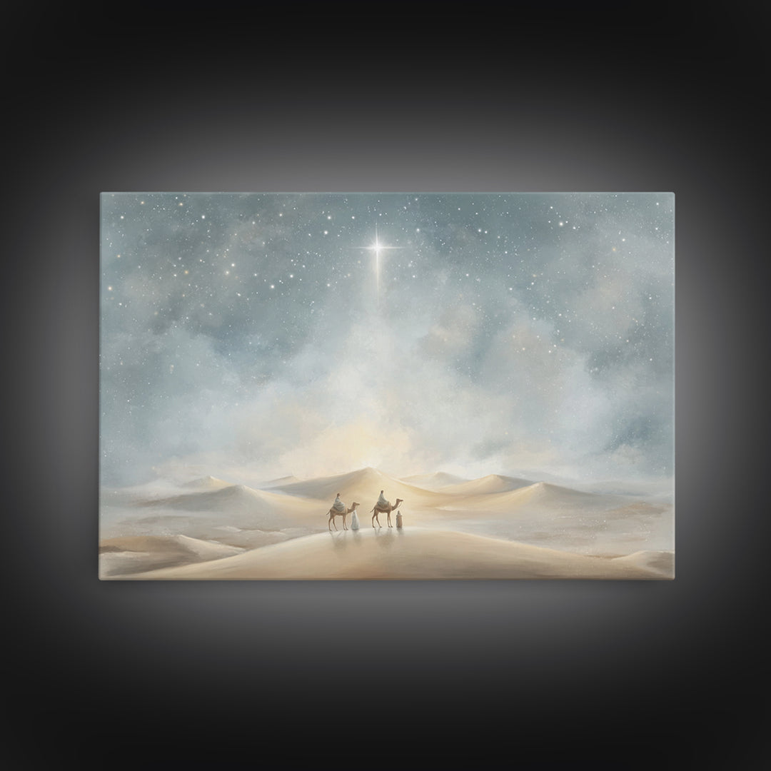 Wandering Light – Framed Canvas Print – Christian Art Canvas – Christian Wall Art – Christian Christmas Art – Christmas Art – Christian Gif