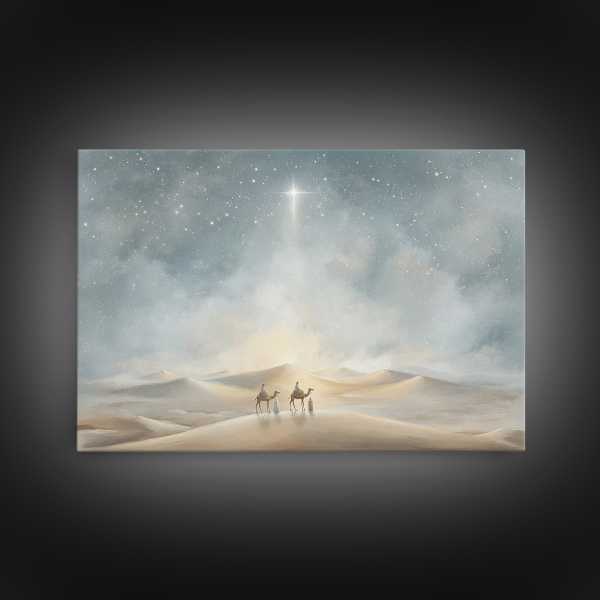 Wandering Light – Framed Canvas Print – Christian Art Canvas – Christian Wall Art – Christian Christmas Art – Christmas Art – Christian Gif
