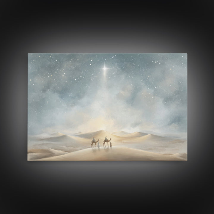 Wandering Light – Framed Canvas Print – Christian Art Canvas – Christian Wall Art – Christian Christmas Art – Christmas Art – Christian Gif