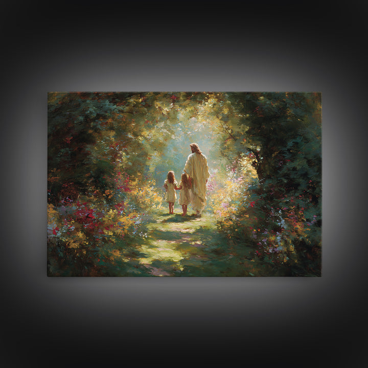 Heaven’s Garden – Framed Canvas Print – Christian Wall Art – Christian Art Canvas – Jesus Painting – Christian Art Gift – Christian Decor