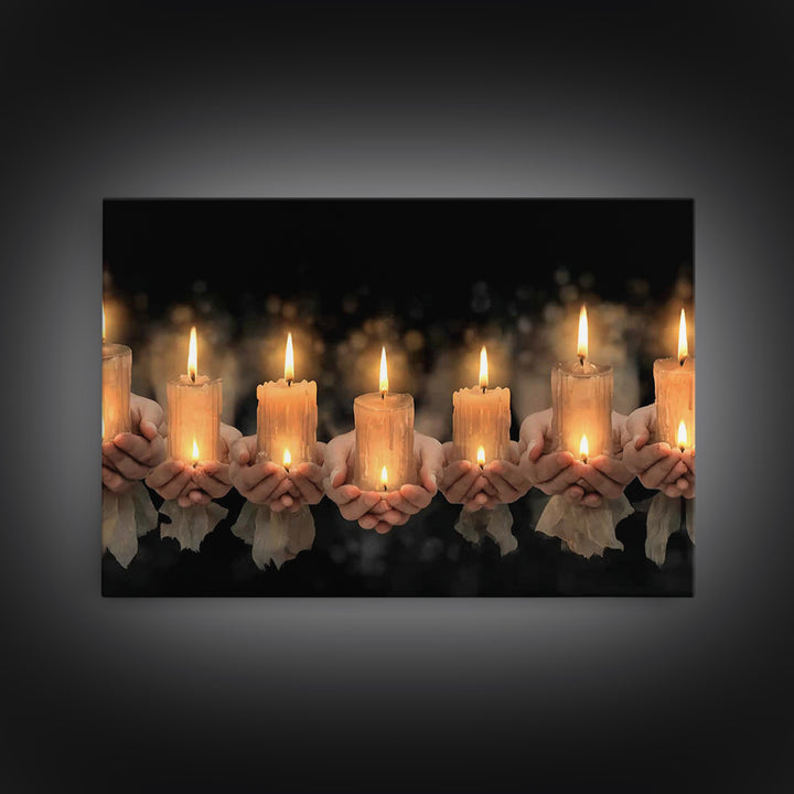 Holy Candle Line – Framed Canvas Print – Christian Wall Art – Christian Art Work – Christian Art Gift – Subtle Christian Art