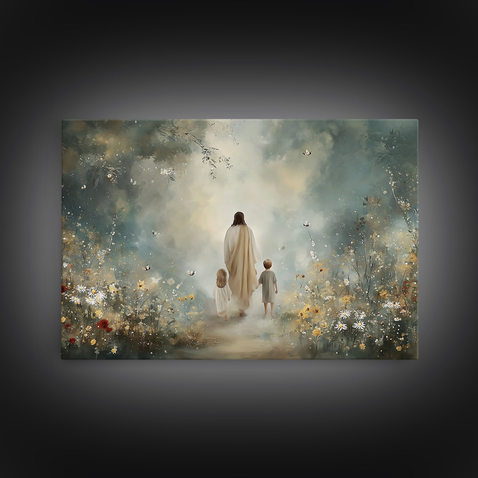 Heavenly Path Bloom | Framed Canvas Print | Christian Wall Art | Christian Art Print | Jesus Painting | Christian Decor