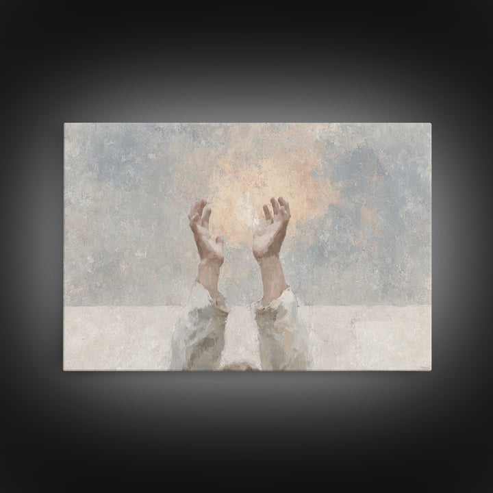 Radiant Offering – Framed Canvas Print – Christian Art Work – Minimalist Christian Art – Christian Wall Art – Abstract Christian Art – Chri