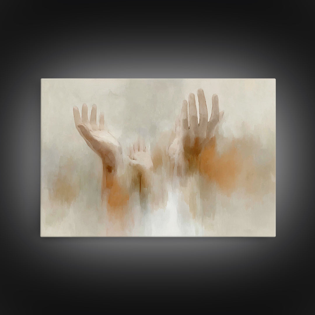 Hopeful Reach, Framed Canvas Print, Christian Paintings, Subtle Christian Art, Christian Art Canvas, Modern Christian Painting, Christian D