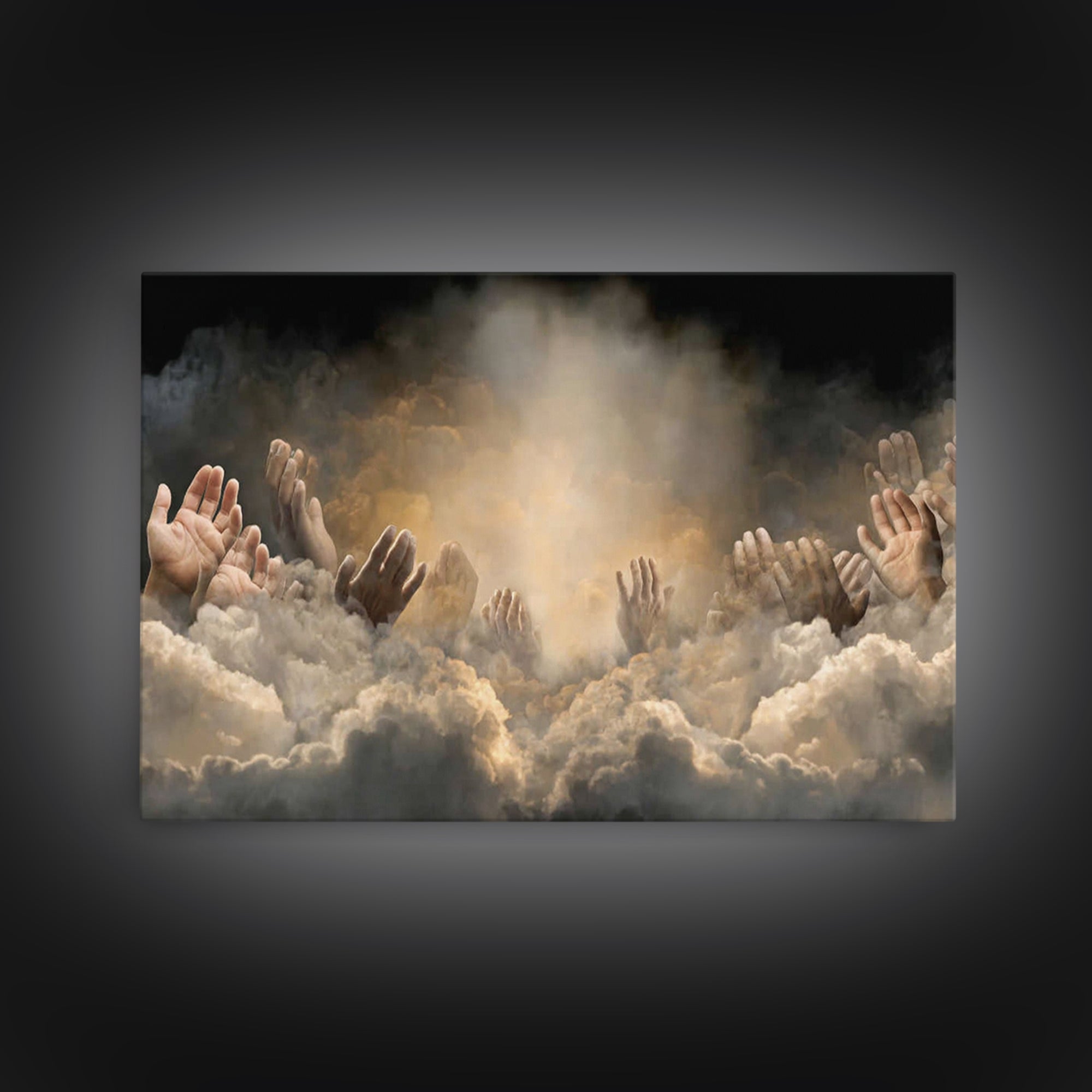 Cloudbound Praise | Framed Canvas Print | Christian Art Prints | Christian Wall Art | Large Christian Painting | Moody Christian Art | Chri