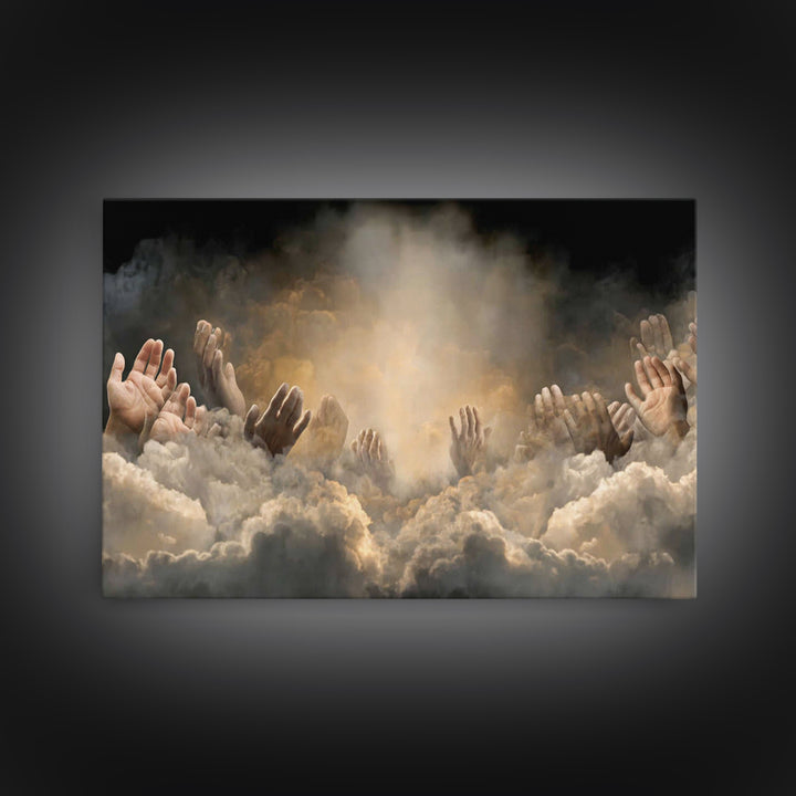 Cloudbound Praise | Framed Canvas Print | Christian Art Prints | Christian Wall Art | Large Christian Painting | Moody Christian Art | Chri