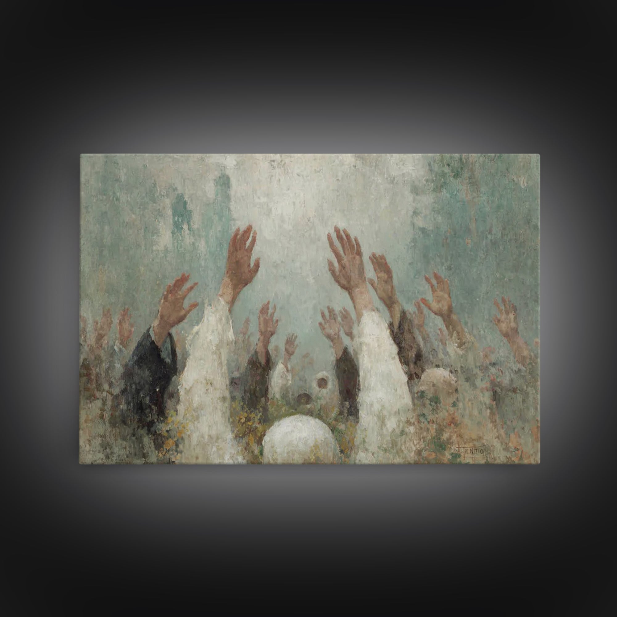 Rising Prayer – Framed Canvas Print – Christian Wall Art – Christian Art Canvas – Moody Christian Art – Abstract Christian Art – Christian