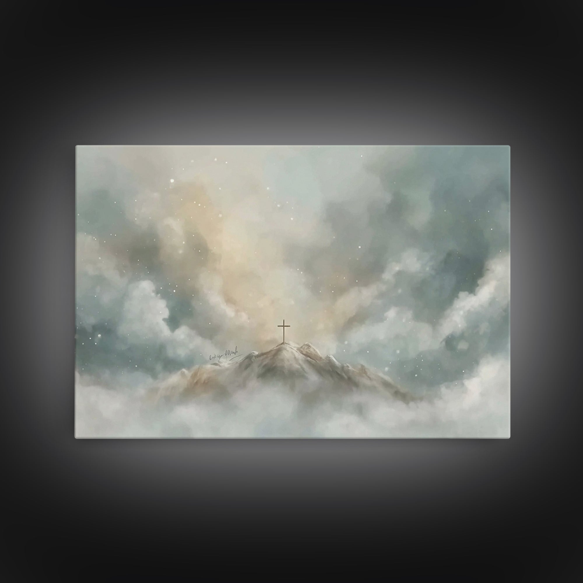 Mountain of Grace – Framed Canvas Print – Christian Wall Art – Christian Art Canvas – Jesus Painting – Christian Decor – Christian Gift Ide