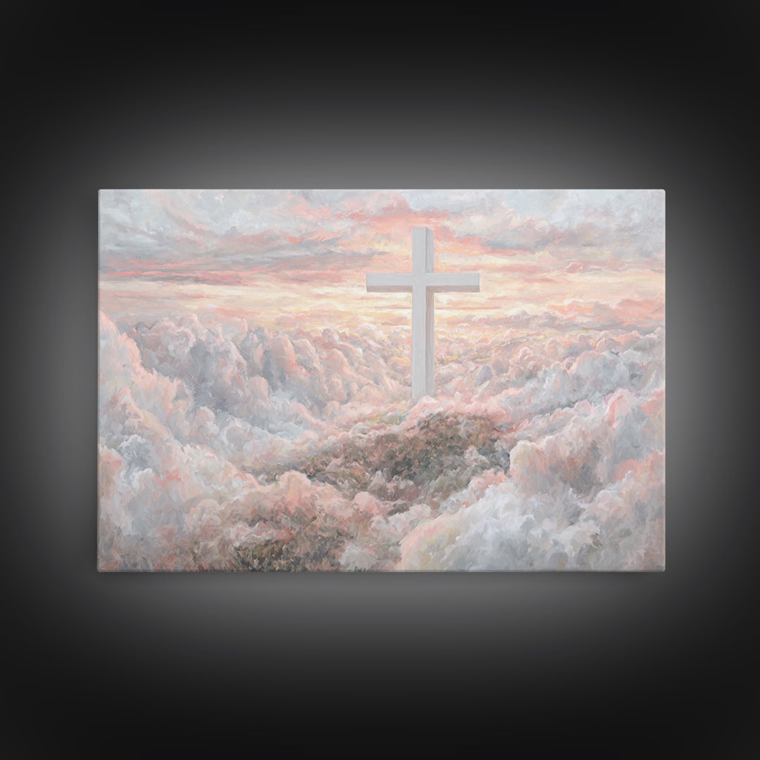 Cloudrise Hope | Framed Canvas Print | Christian Art Canvas | Modern Christian Art | Subtle Christian Art | Christian Decor for Home | Chri
