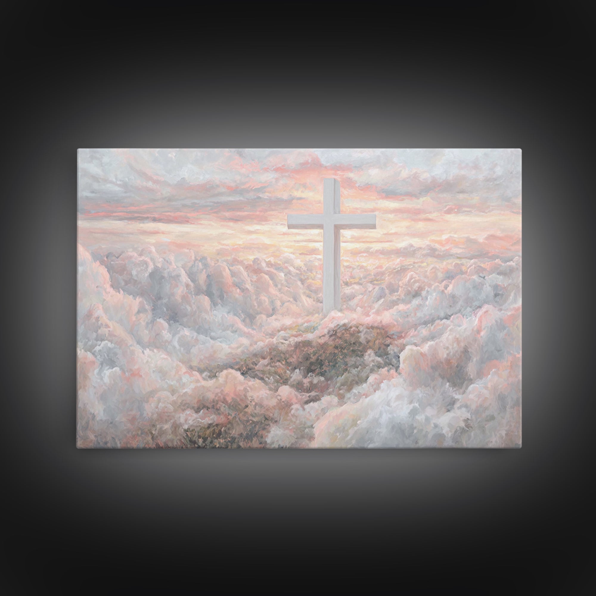 Cloudrise Hope | Framed Canvas Print | Christian Art Canvas | Modern Christian Art | Subtle Christian Art | Christian Decor for Home | Chri