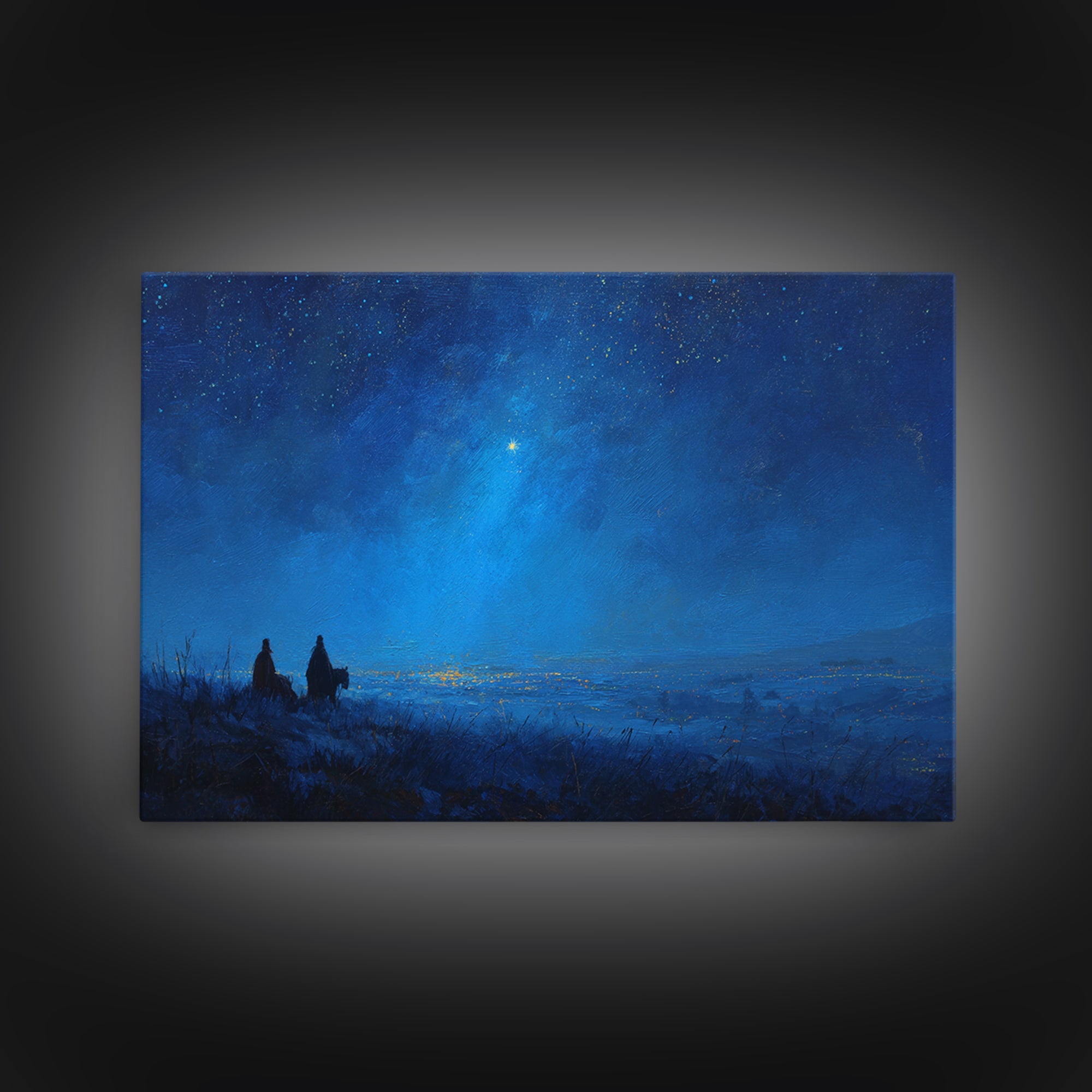 Bethlehem Journey – Framed Canvas Print – Christian Art Canvas – Christian Wall Art – Christmas Art – Jesus Christmas Art – Christian Chris