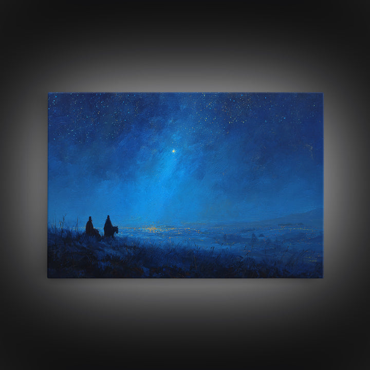 Bethlehem Journey – Framed Canvas Print – Christian Art Canvas – Christian Wall Art – Christmas Art – Jesus Christmas Art – Christian Chris
