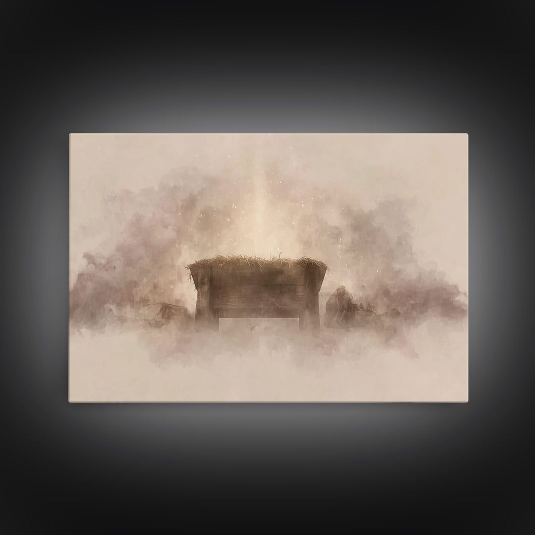 Celestial Wonder – Framed Canvas Print – Christian Wall Art – Christmas Art – Christian Art Canvas – Christian Christmas Art – Subtle Chris