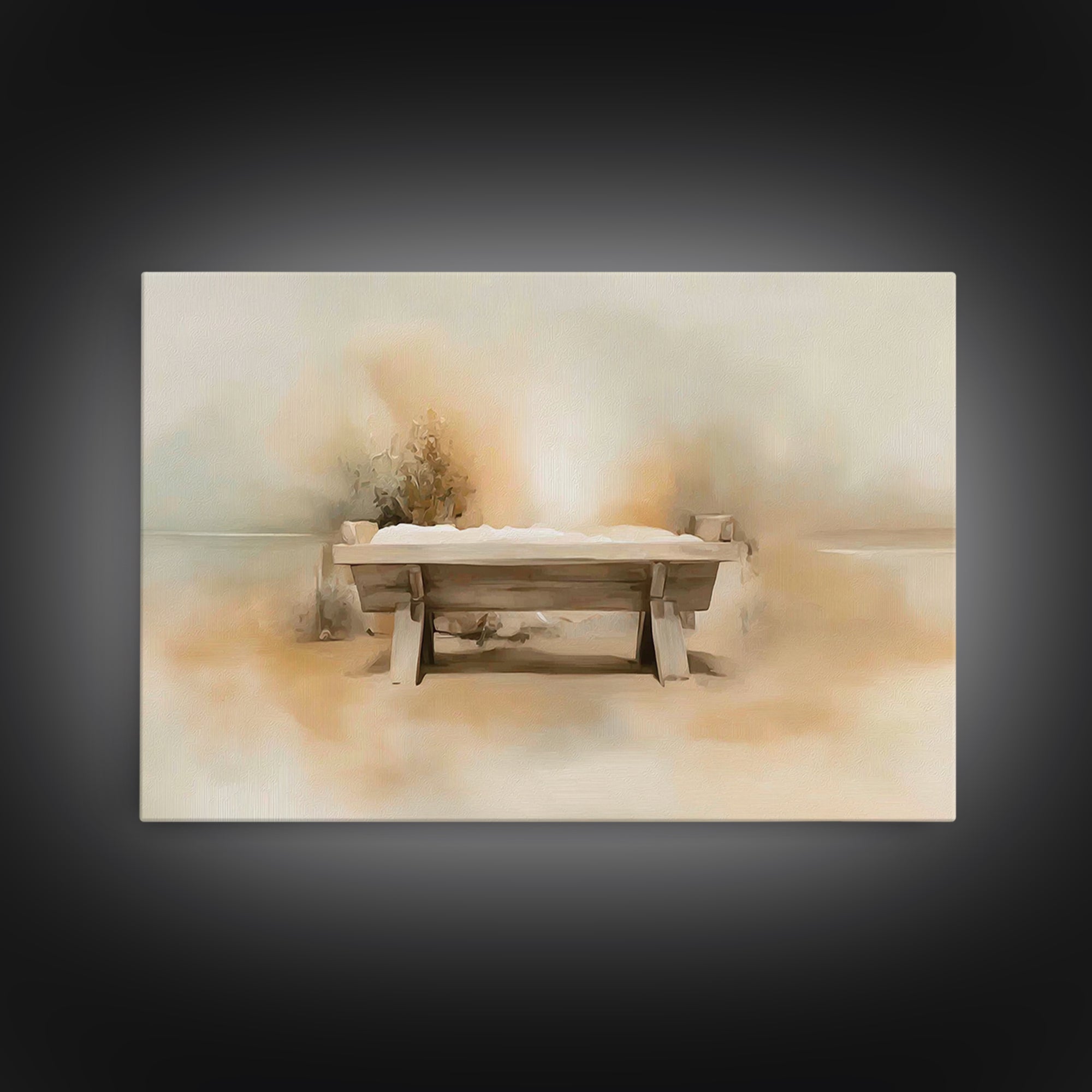 Manger Hope – Framed Canvas Print – Christmas Art – Christian Art Canvas – Christian Wall Art – Christian Christmas Decor – Subtle Christia