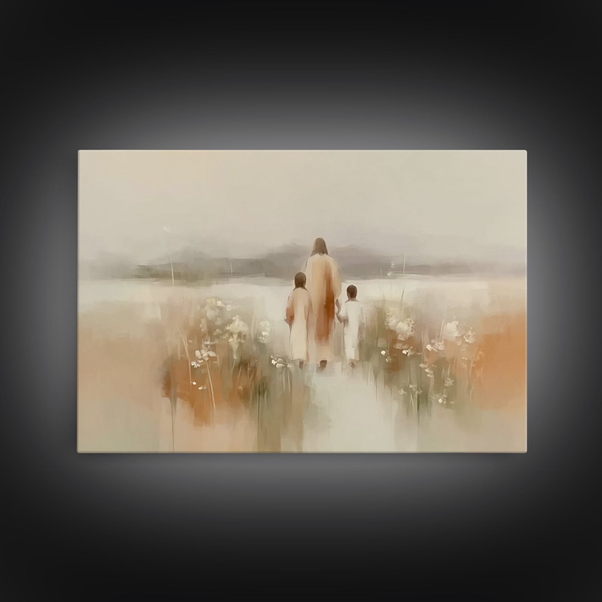 Soft Morning Calm, Framed Canvas Print, Christian Art Canvas, Minimalist Christian Art, Jesus Painting, Subtle Christian Art, Christmas Wal