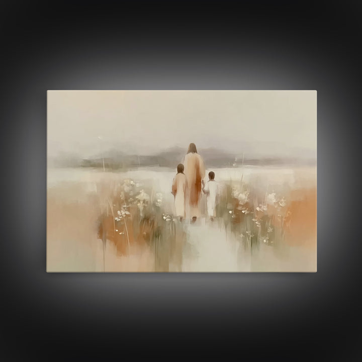 Soft Morning Calm, Framed Canvas Print, Christian Art Canvas, Minimalist Christian Art, Jesus Painting, Subtle Christian Art, Christmas Wal