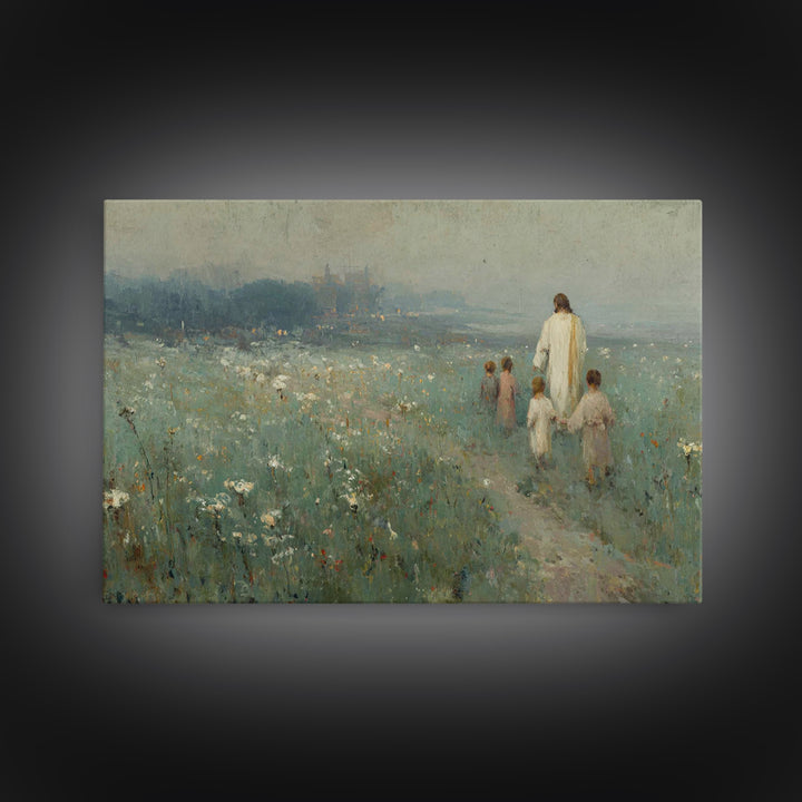 Fields Of Mercy – Framed Canvas Print – Christian Art Painting – Jesus Art Print – Moody Christian Art – Christian Wall Art – Christmas Art