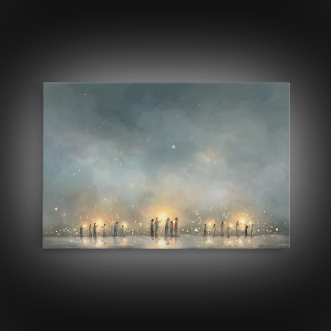 Starry Communion | Framed Canvas Print | Christian Art Canvas | Christian Wall Art | Modern Christian Art | Christmas Art | Christian Gift