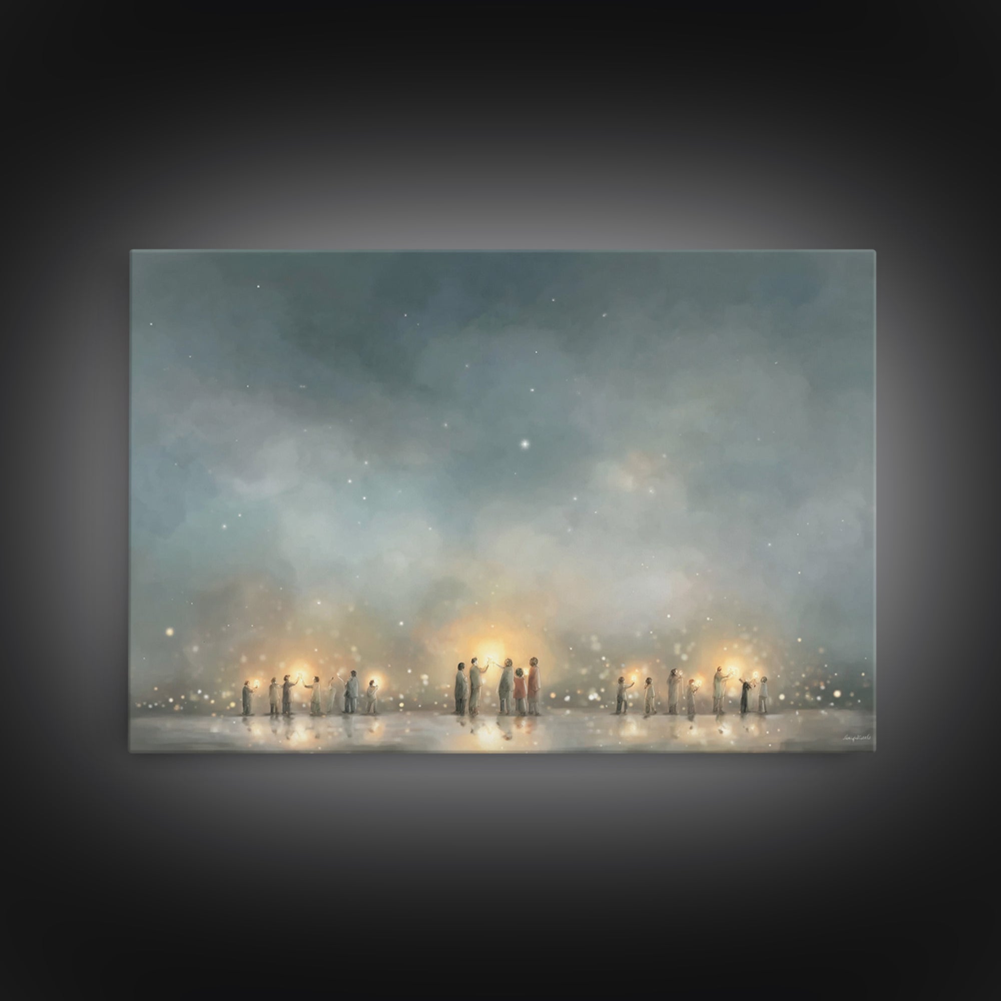 Starry Communion | Framed Canvas Print | Christian Art Canvas | Christian Wall Art | Modern Christian Art | Christmas Art | Christian Gift