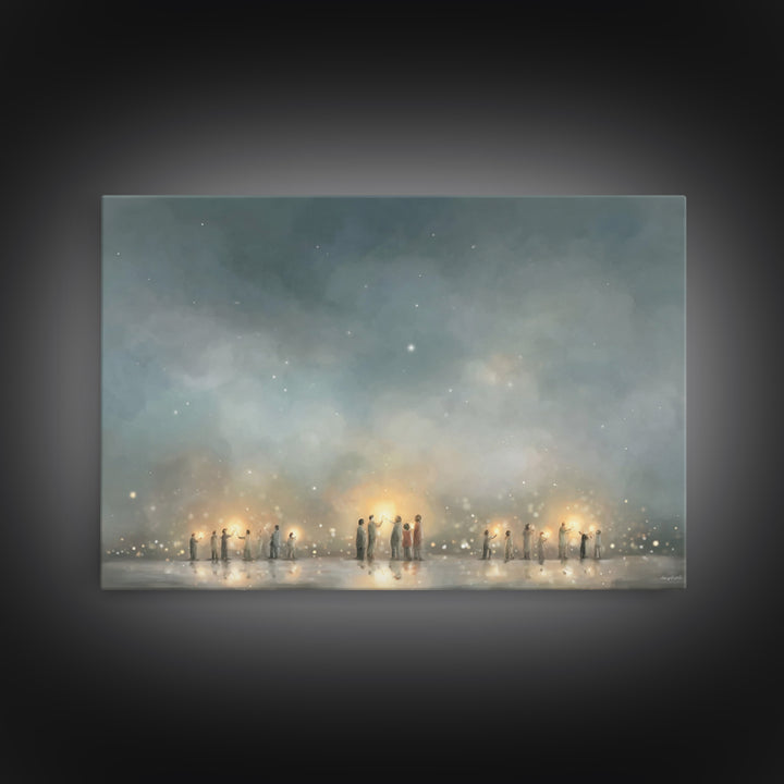 Starry Communion | Framed Canvas Print | Christian Art Canvas | Christian Wall Art | Modern Christian Art | Christmas Art | Christian Gift