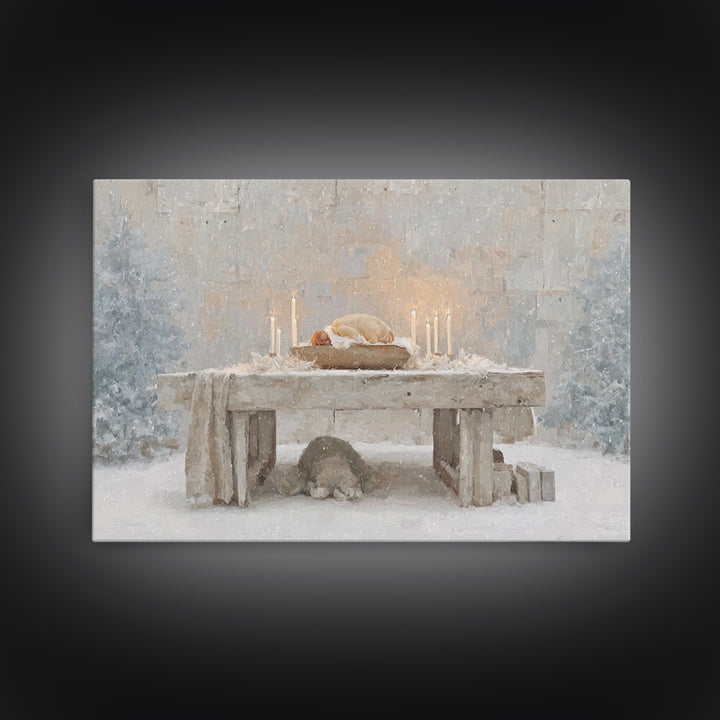 Infant Redeemer – Framed Canvas Print – Christian Wall Art – Christian Art Canvas – Christmas Art – Christian Christmas Decor – Christian G