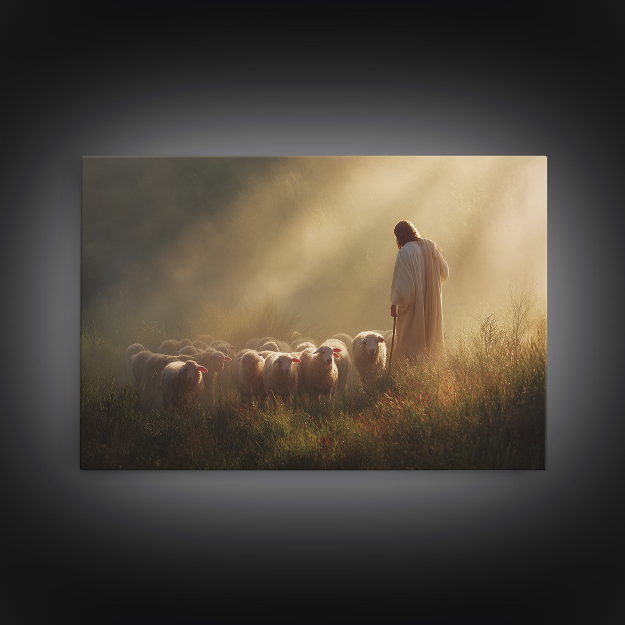 Dawn Shepherd Hope, Framed Canvas Print, Christian Wall Art, Jesus Painting, Christian Art Canvas, Christmas Art