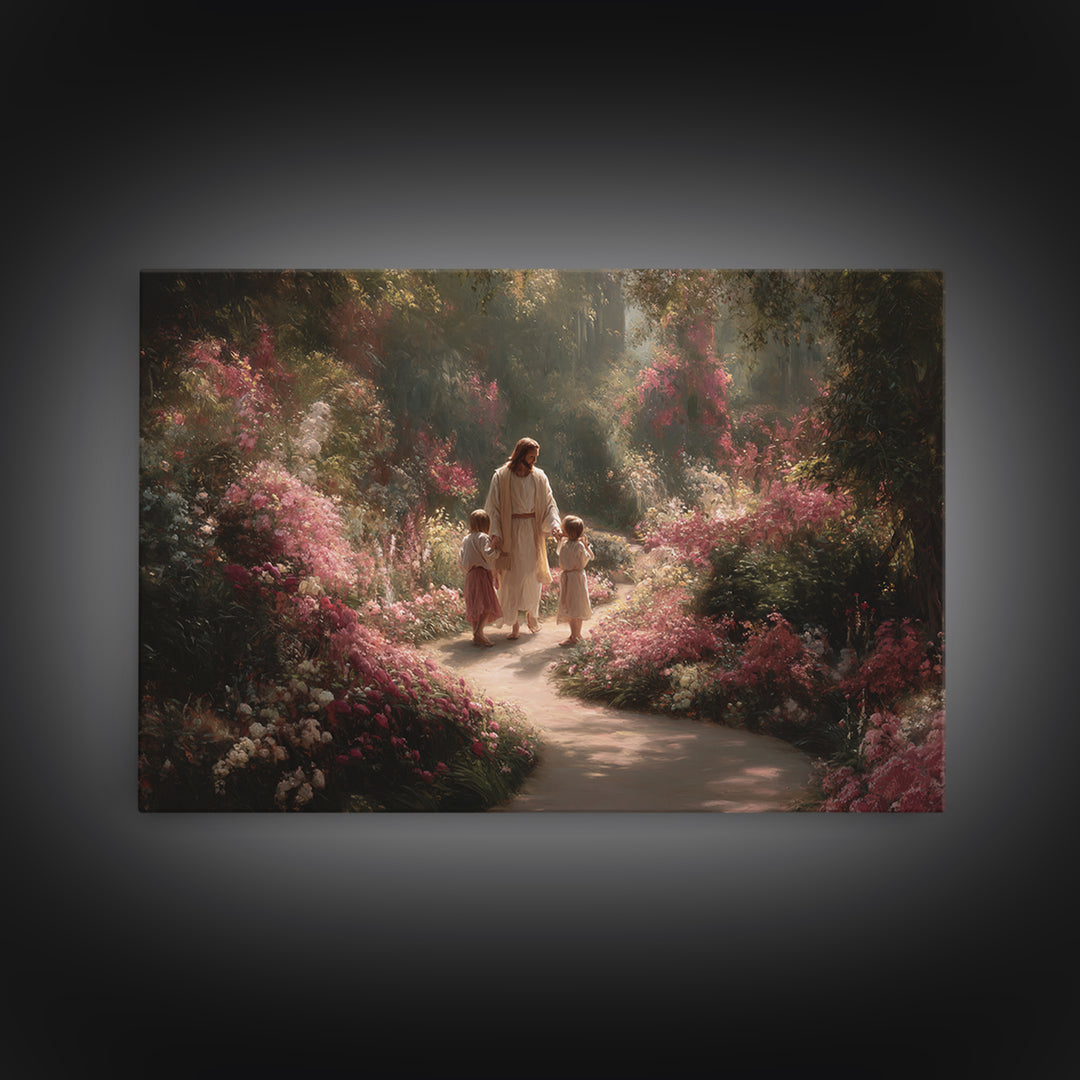 Garden Of Blessing – Framed Canvas Print – Christian Wall Art – Christian Art Canvas – Christian Art – Jesus Painting