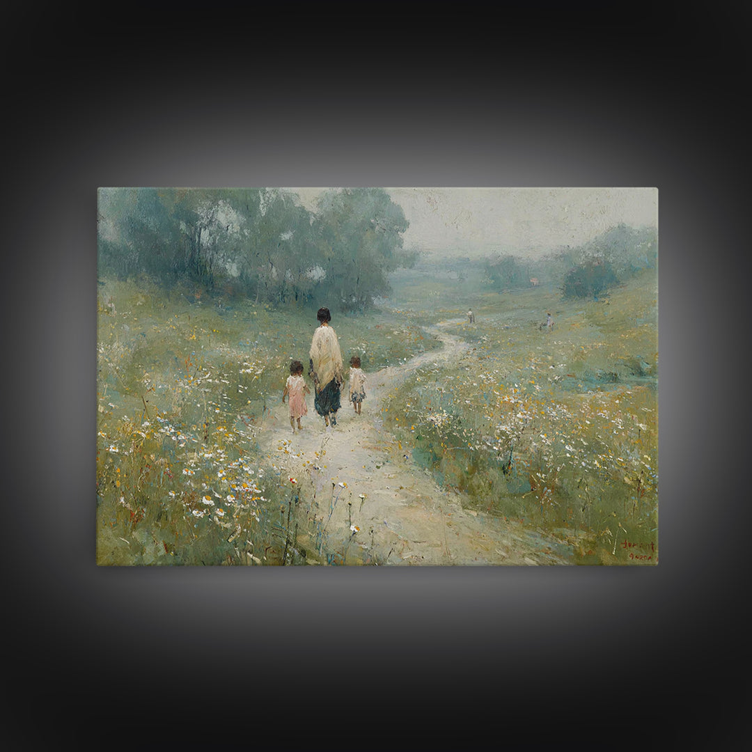 Meadow Family Hope, Framed Canvas Print, Christian Art, Christian Wall Art, Christian Art Canvas, Christian Decor
