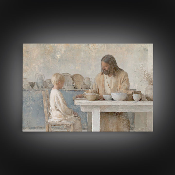 Quiet Morning Hope – Framed Canvas Print – Jesus Painting – Christian Art Canvas – Christian Wall Art – Christian Christmas – Christian Gif