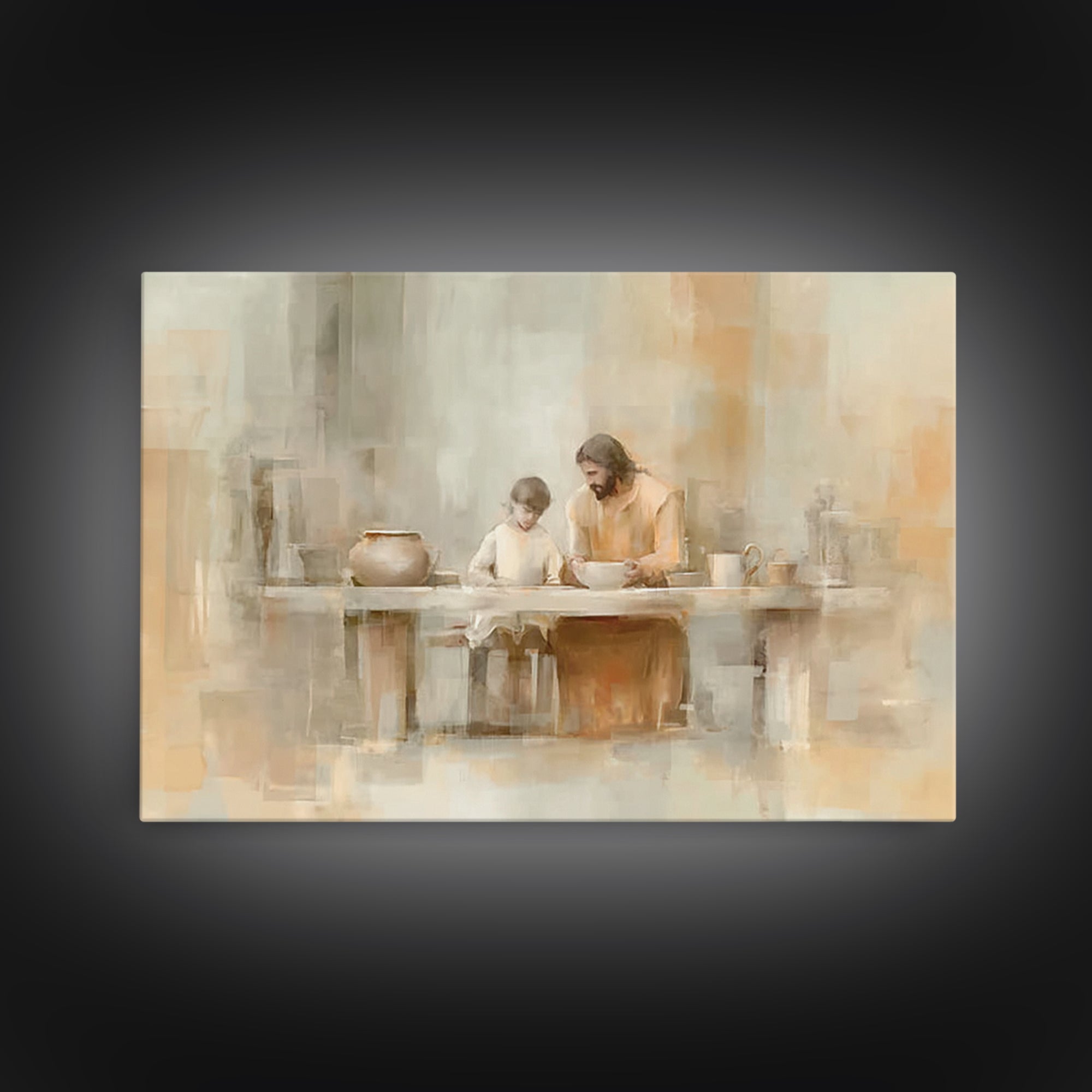 Teacher Of Peace – Framed Canvas Print – Jesus Painting – Christian Wall Art – Christian Art Canvas – Christian Gift Ideas – Modern Christi