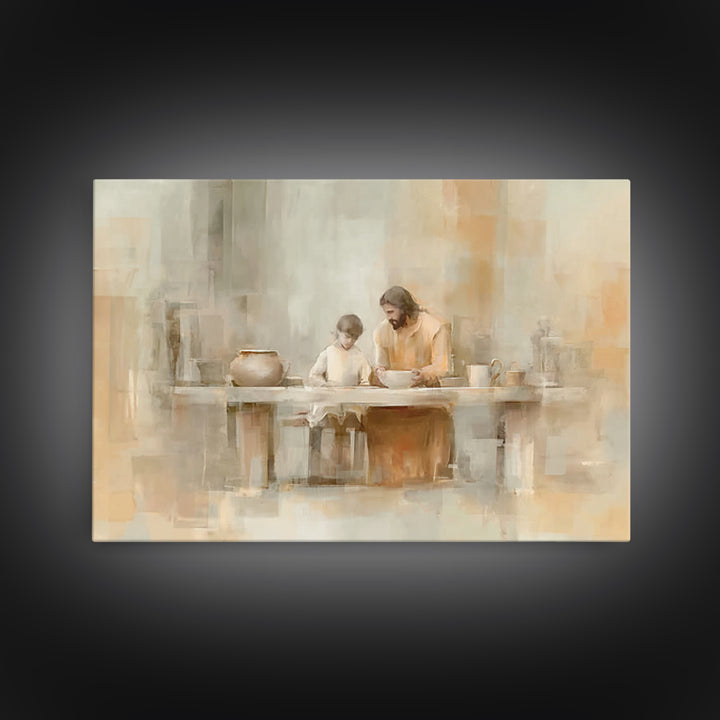 Teacher Of Peace – Framed Canvas Print – Jesus Painting – Christian Wall Art – Christian Art Canvas – Christian Gift Ideas – Modern Christi