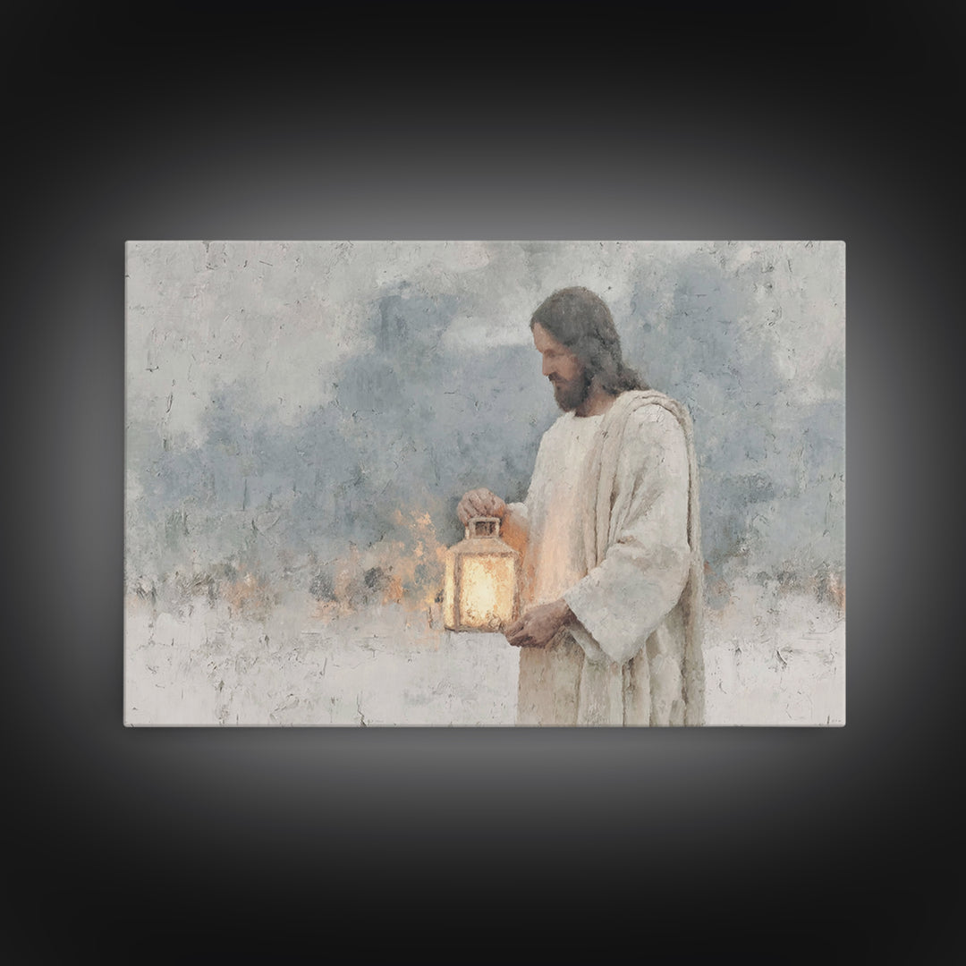 Winter Guiding Star – Framed Canvas Print – Christian Wall Art – Jesus Painting – Christian Art Canvas – Christmas Art Prints – Christian G