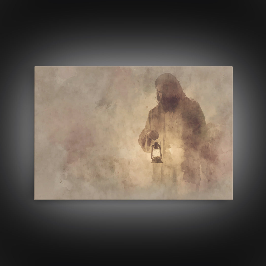 Light Of Mercy, Framed Canvas Print, Christian Art Canvas, Jesus Painting, Christian Wall Art, Moody Christian Art, Christian Gift Ideas