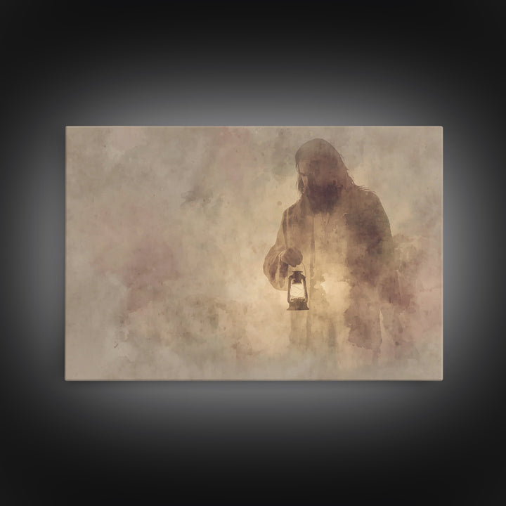 Light Of Mercy, Framed Canvas Print, Christian Art Canvas, Jesus Painting, Christian Wall Art, Moody Christian Art, Christian Gift Ideas