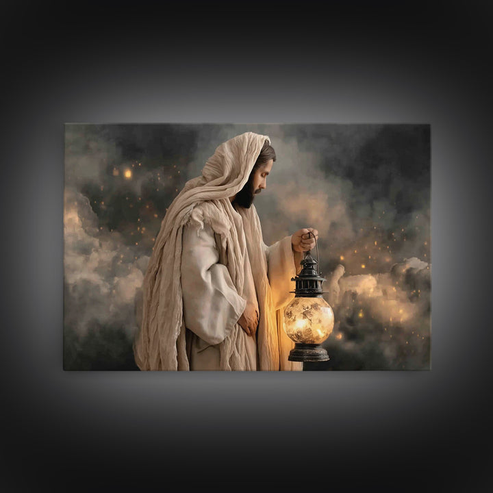 Sacred Night | Framed Canvas Print | Christian Wall Art | Christian Art Canvas | Jesus Painting | Christian Christmas Art | Vintage Christi