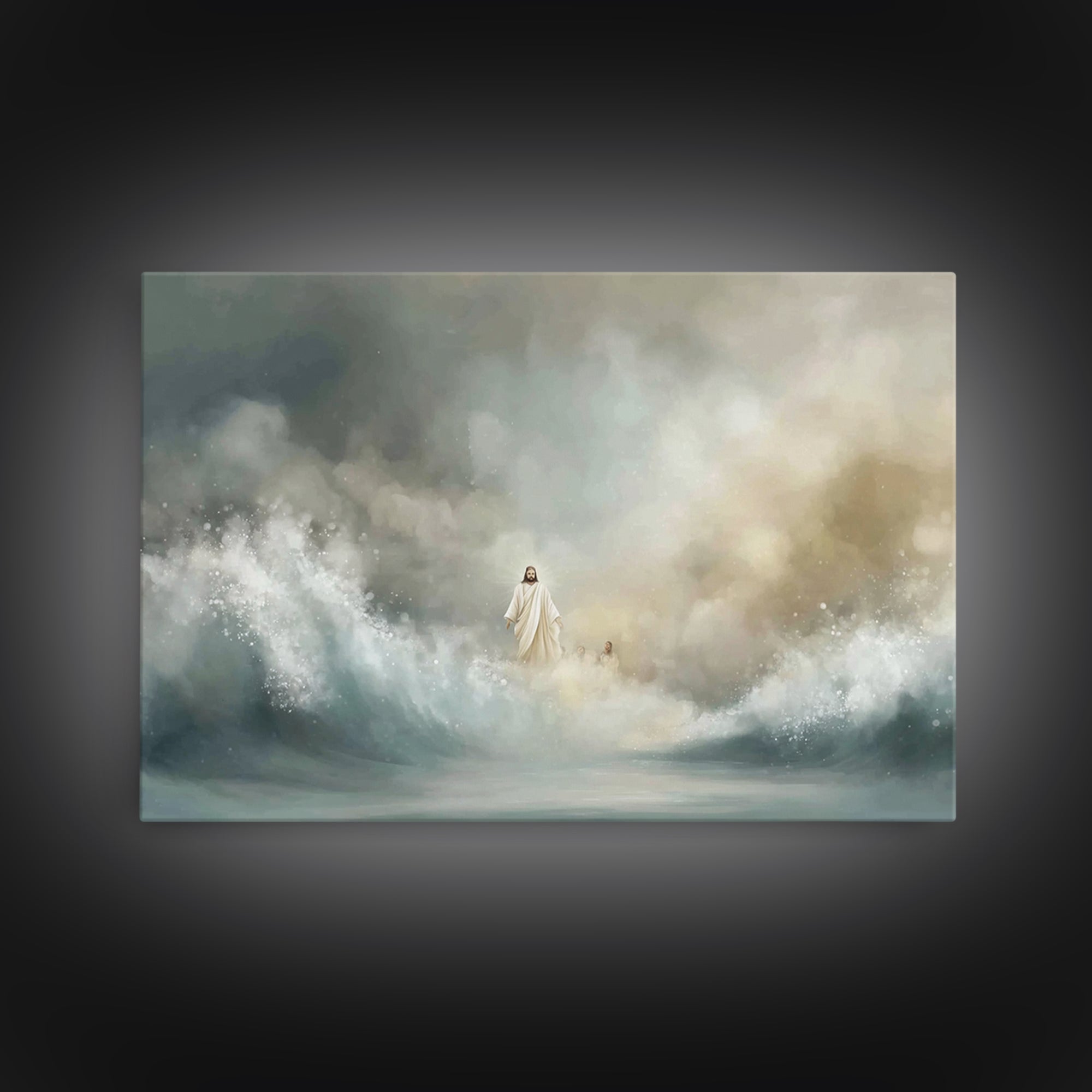 The Guiding Tide – Framed Canvas Print – Jesus Painting – Christian Wall Art – Christian Art Canvas – Christian Christmas Art – Modern Chri