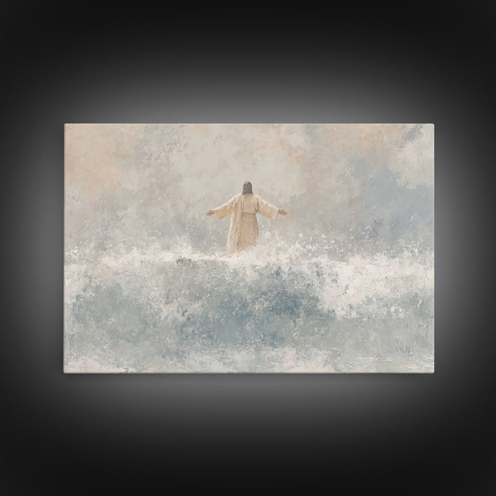 Waves Of Mercy – Framed Canvas Print – Christian Wall Art – Christian Art Canvas – Jesus Painting – Subtle Christian Art – Christian Home D