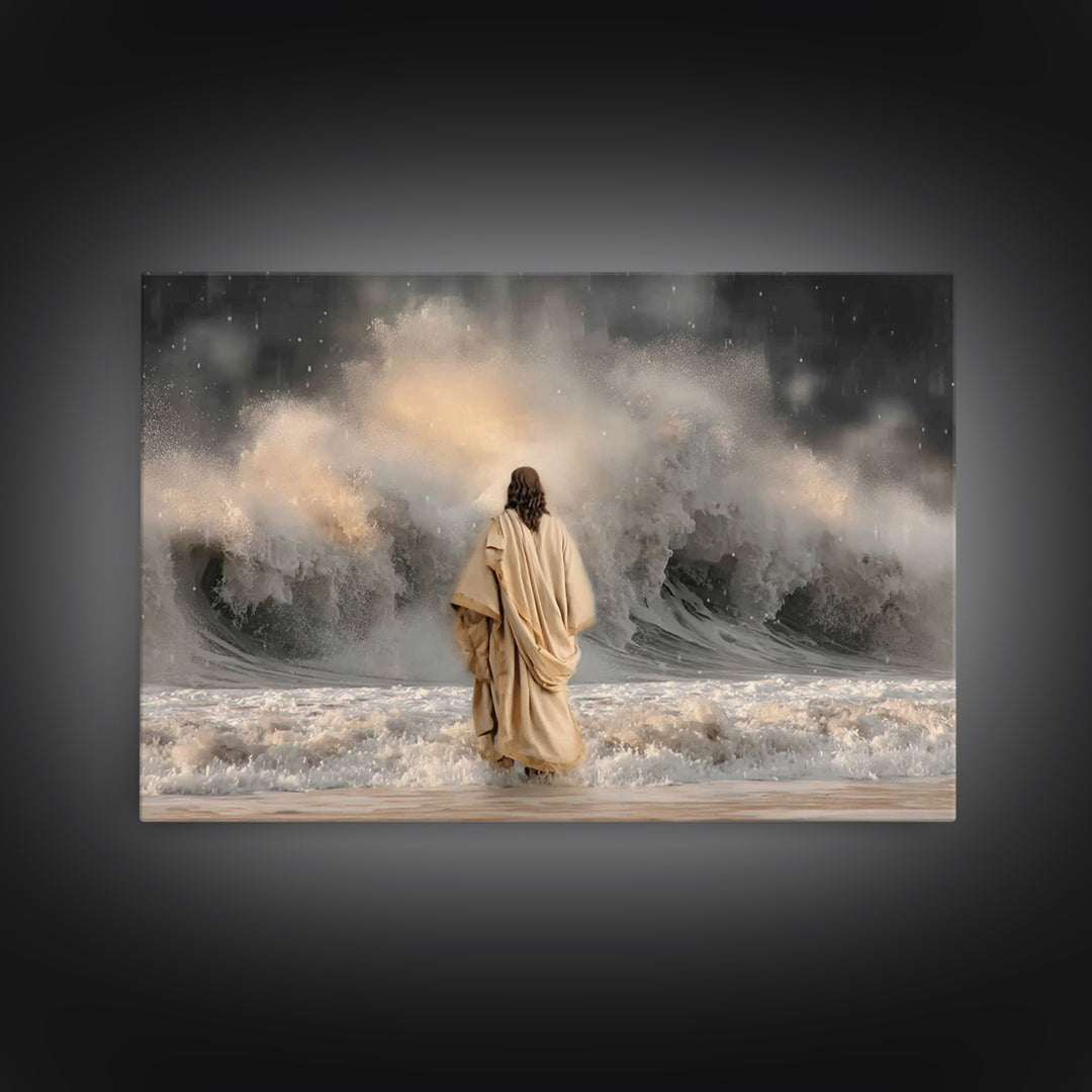 Stormlight Grace – Framed Canvas Print – Christian Art Canvas – Christmas Art Prints – Moody Christmas Art – Christian Wall Art – Jesus Pai