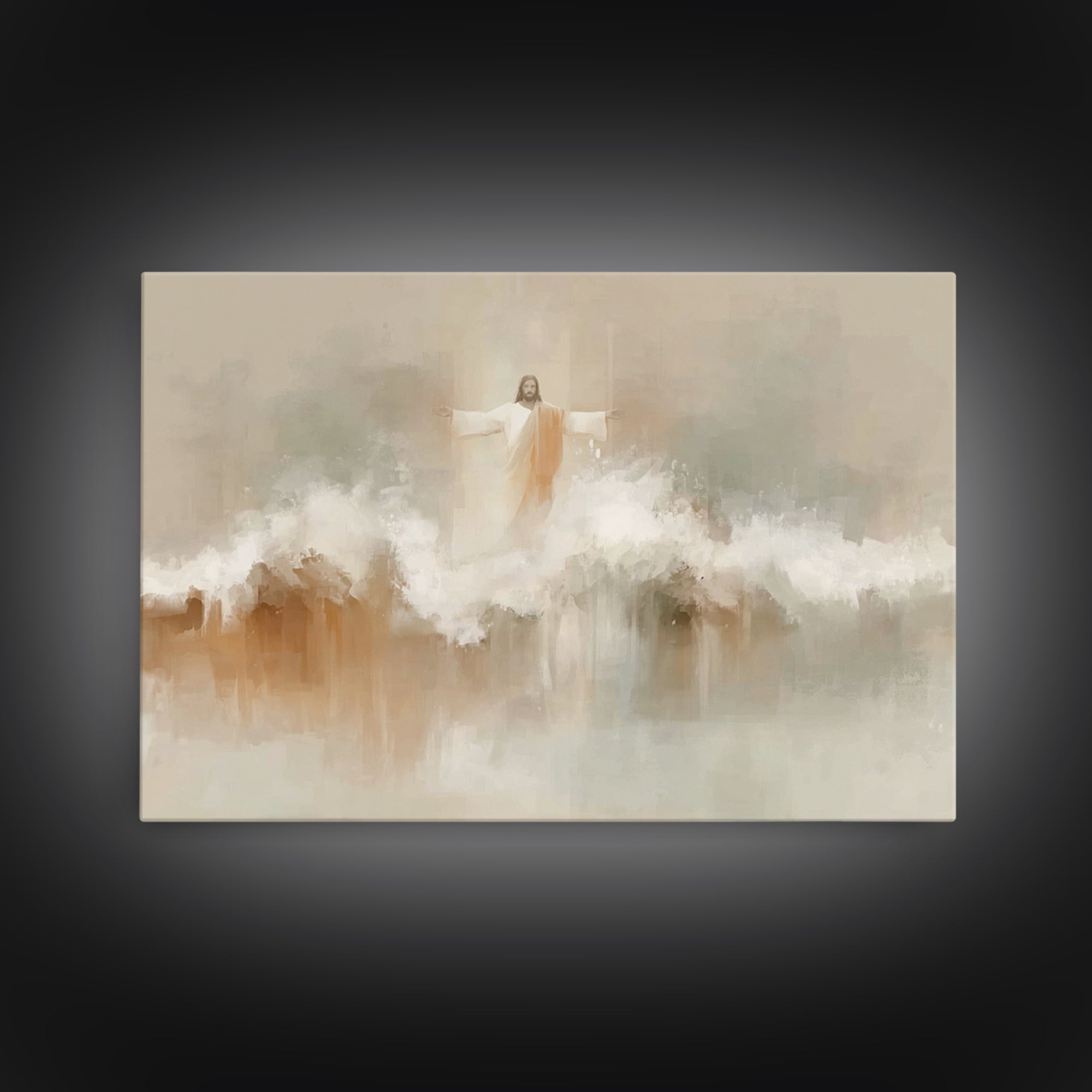 Heaven’s Horizon – Framed Canvas Print – Christian Wall Art – Modern Jesus Art – Christian Art Canvas – Christian Decoration – Large Christ