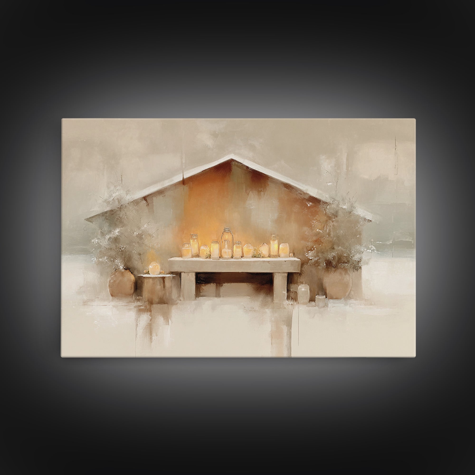 Humble Manger Stillness | Framed Canvas Print | Christian Wall Art | Christian Art Canvas | Christmas Art | Subtle Christian Art | Christia