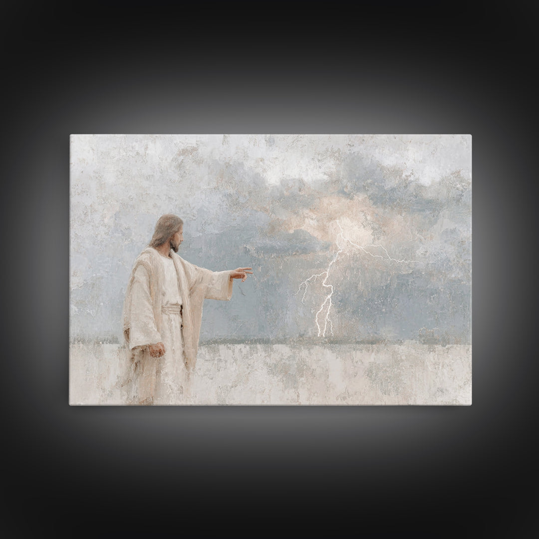 Heaven’s Command, Framed Canvas Print, Christian Art Painting, Jesus Painting, Christian Art Canvas, Modern Christian Art, Christian Decor