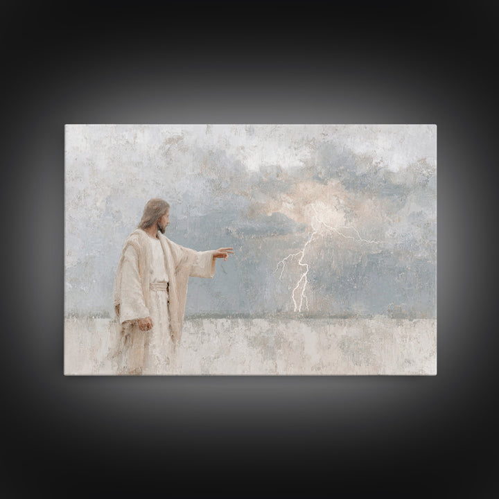 Heaven’s Command, Framed Canvas Print, Christian Art Painting, Jesus Painting, Christian Art Canvas, Modern Christian Art, Christian Decor