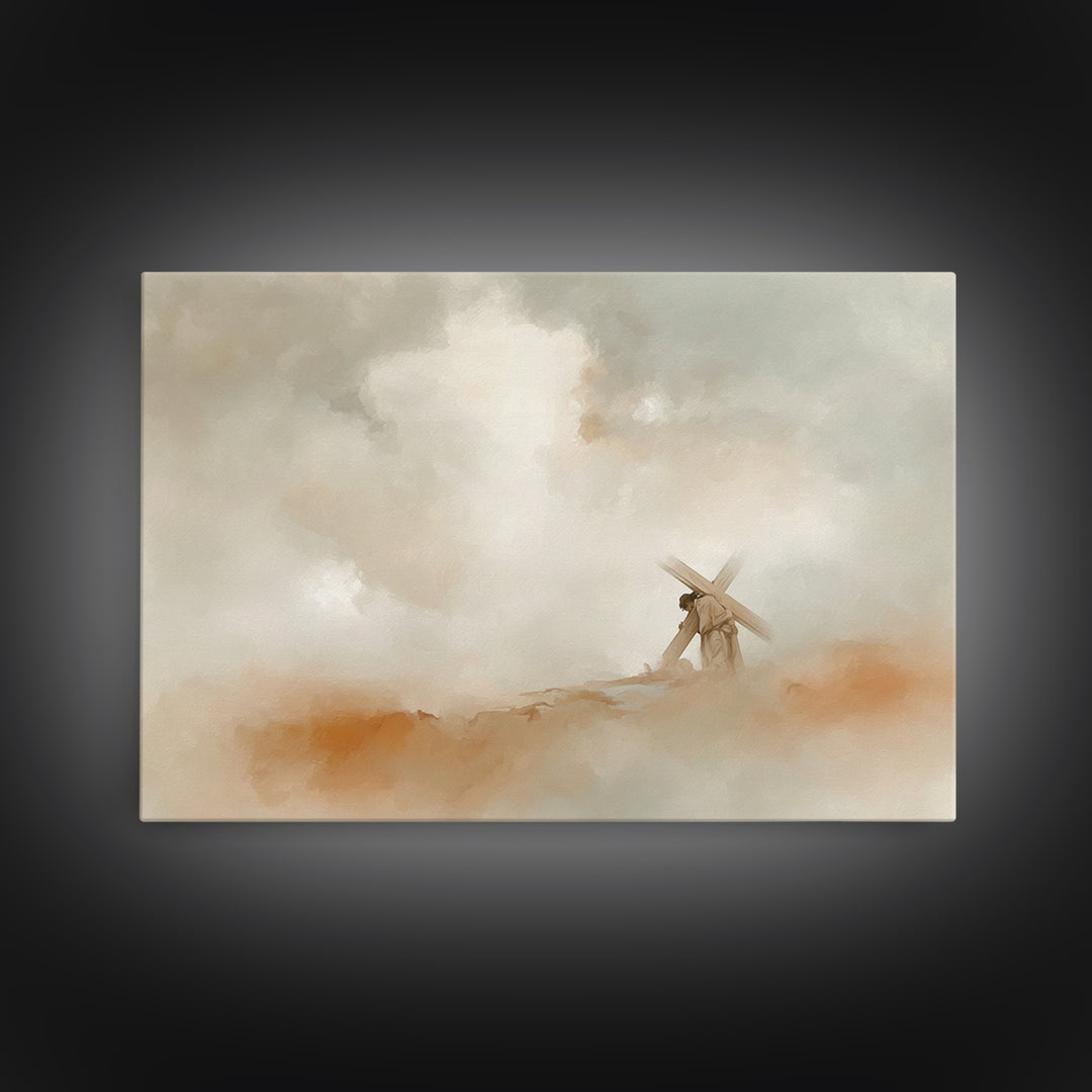 Path Of Sacrifice | Framed Canvas Print | Christian Paintings | Jesus Art Print | Christian Wall Art | Large Christian Painting | Christian